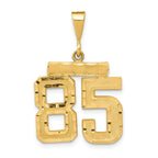 14K Gold Diamond-Cut Number 85 Charm with Polished Finish Medium Size