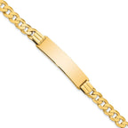 10k Polished Solid Chain/Solid Plate Curb Link 37x9mm Plate 7 inch ID Bracelet