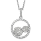 Sophia Jewelers Sterling Silver CZ Pendant Necklace Elegant Polished Finish