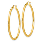 10K Polished 2.5mm Lightweight Tube Hoop Earrings