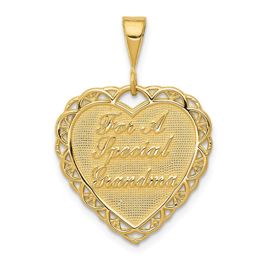 14K Gold Reversible Grandma Pendant Elegant Themed Jewelry