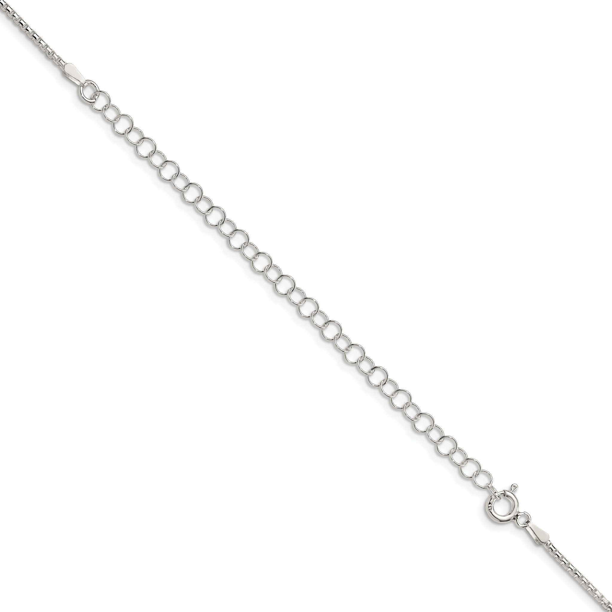 Sterling Silver 1.5mm Diamond-Cut Round Box Chain With 2 Inch Extension