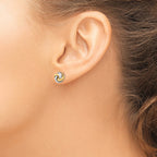 14k Two-Tone Polished Love Knot Post Earrings