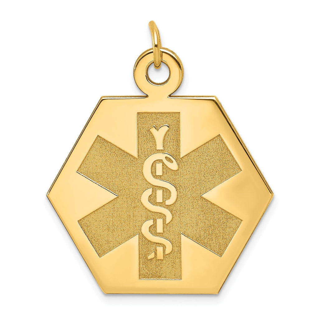 14K Medical Jewelry Unenameled Pendant