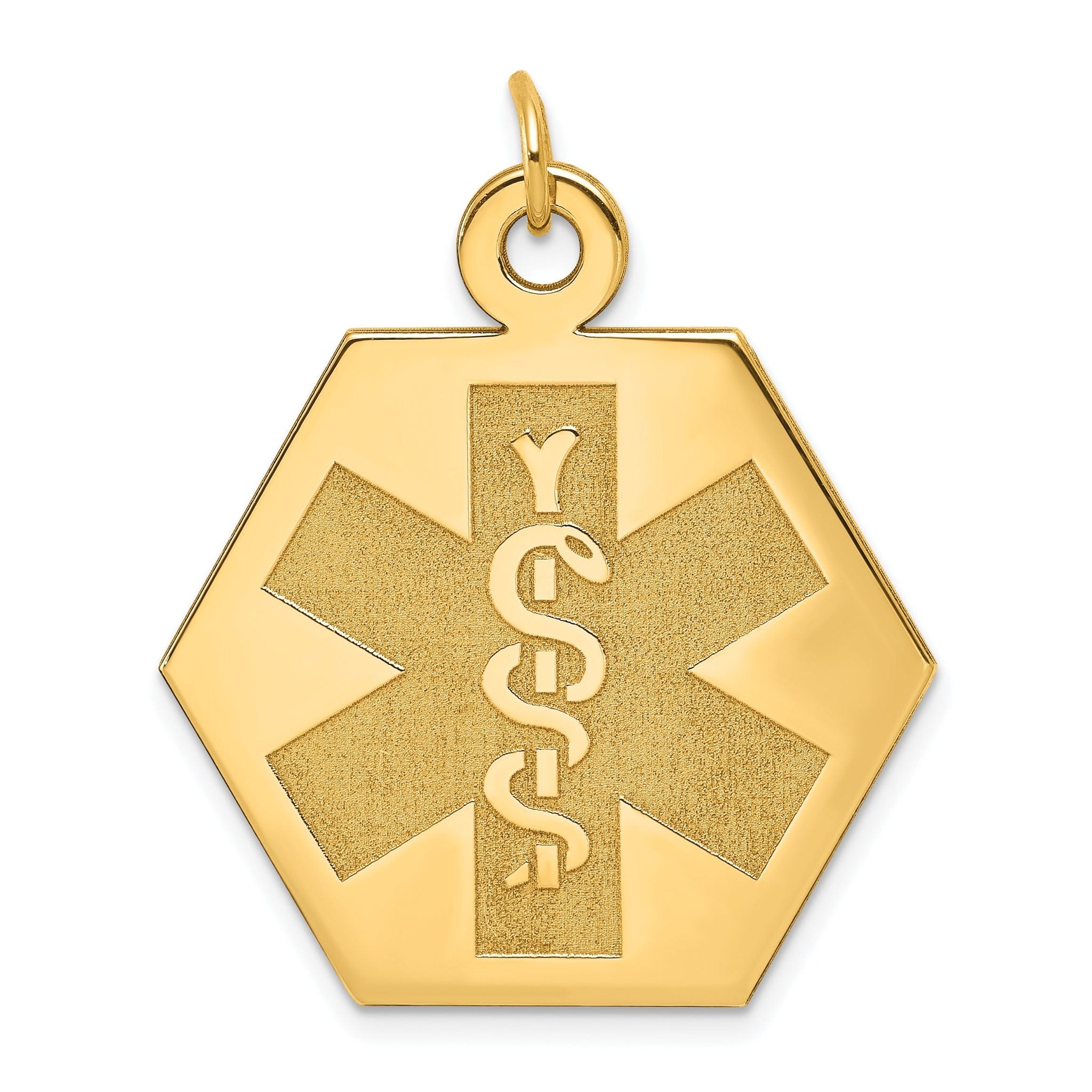 14K Medical Jewelry Unenameled Pendant