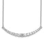 Sterling Silver Rhodium-plated CZ With 2in ext. Bar Necklace