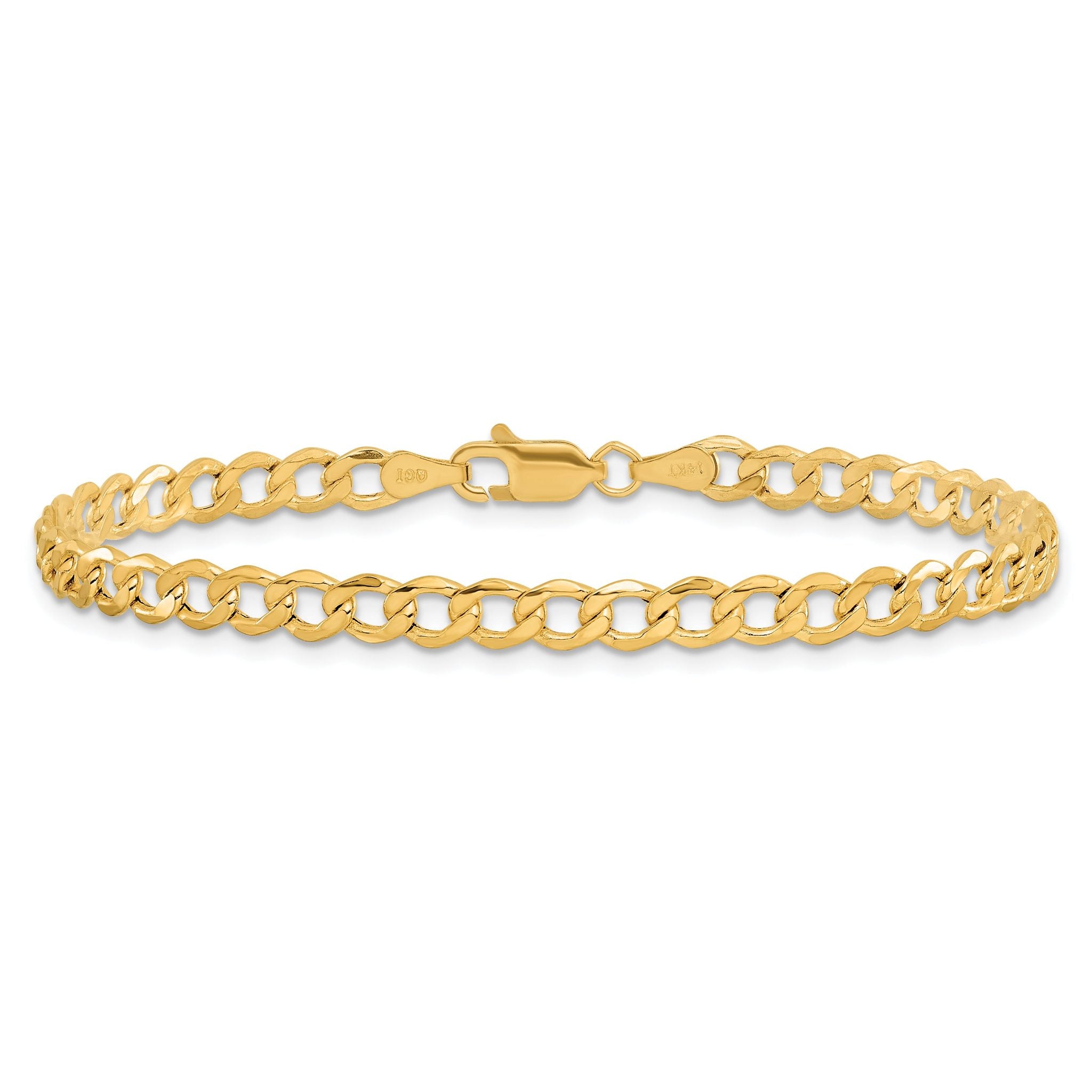 Curb Chain Bracelet in 14K Yellow Gold, 4.3mm