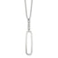 Sterling Silver E-coated CZ Dangle 17.5in Necklace