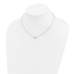 Diamond Initial H Necklace in Sterling Silver