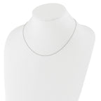 14 Karat White Gold 1.10mm Round Cable 18in+1in Adjustable Chain