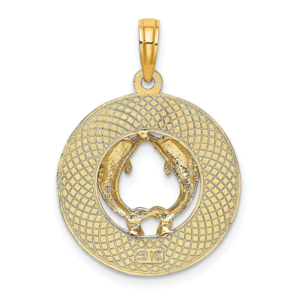14K SANIBEL w/Dolphins Circle Charm