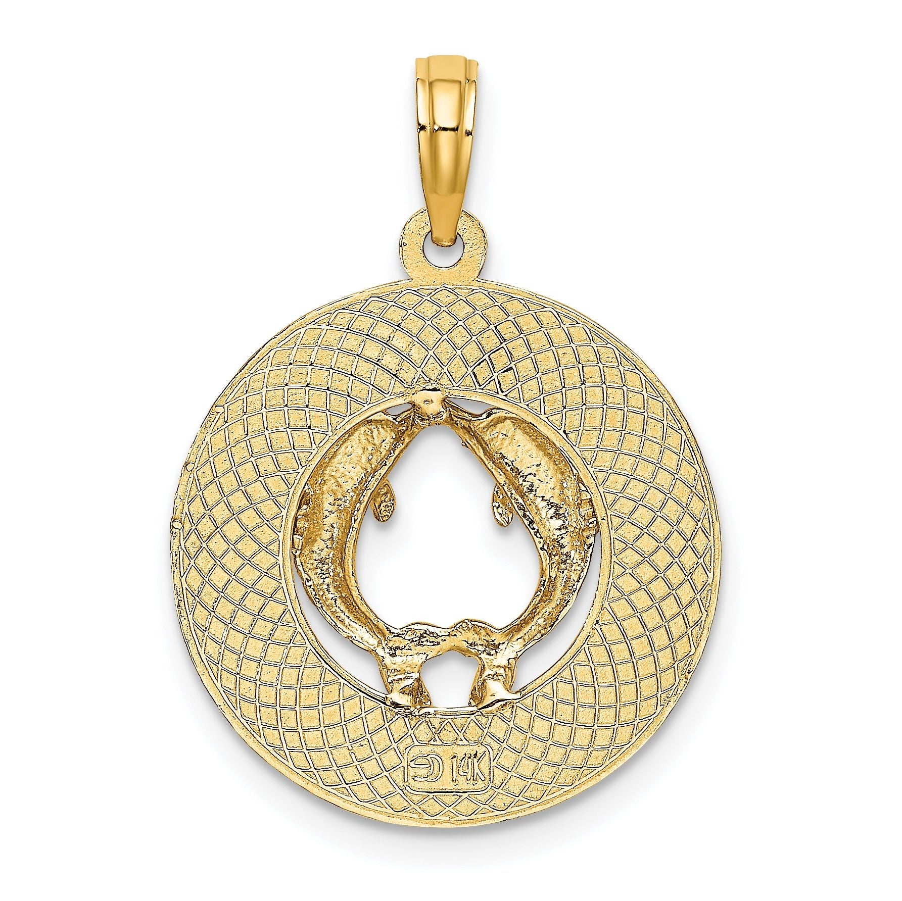 14K SANIBEL w/Dolphins Circle Charm