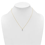 Round CZ Solitaire Necklace in 14K Yellow Gold