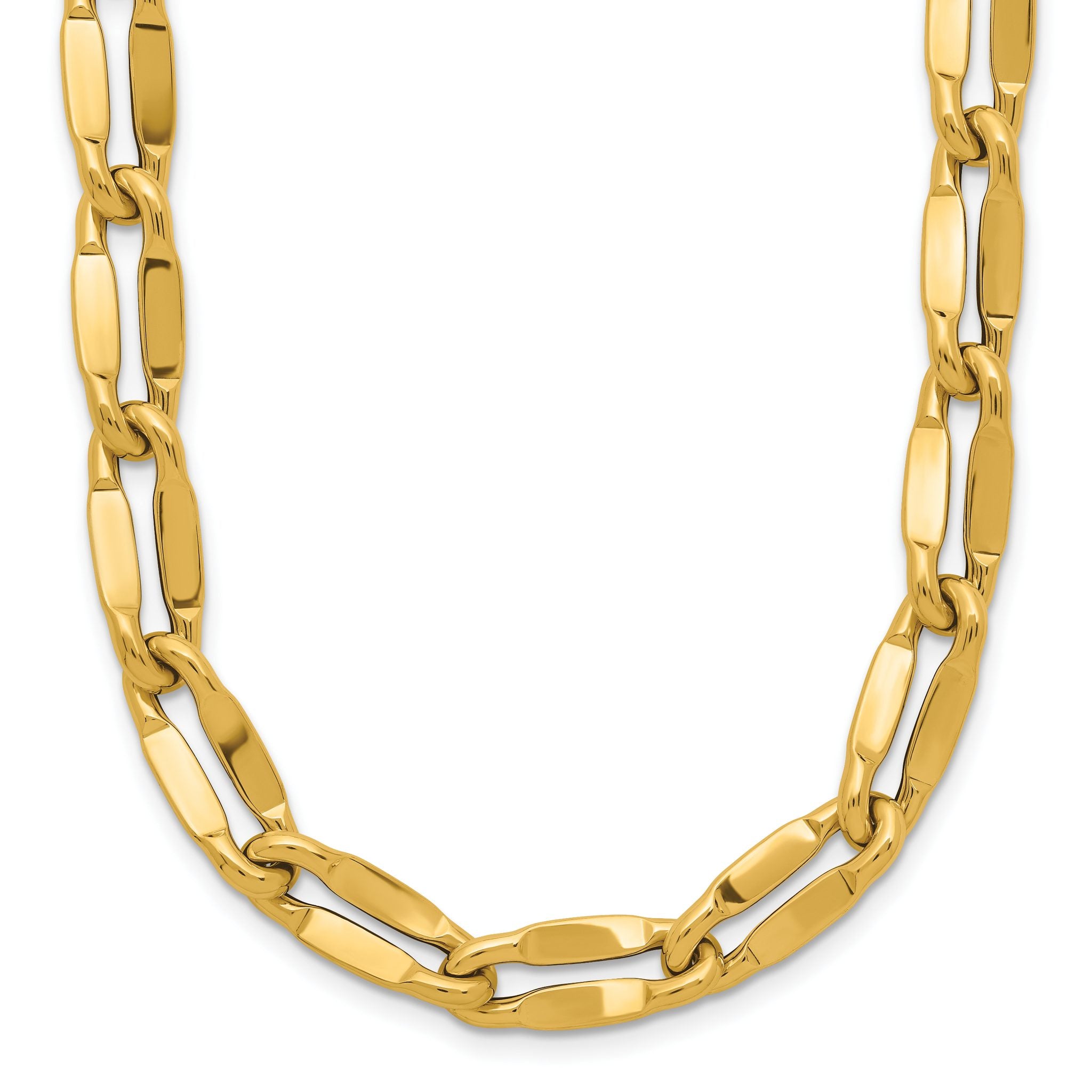 14K Polished Fancy Contoured Link Necklace Main image