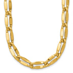 14K Polished Fancy Contoured Link Necklace