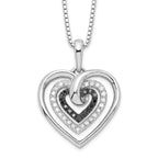 Sophia Jewelers Sterling Silver Diamond Heart Necklace with Extender