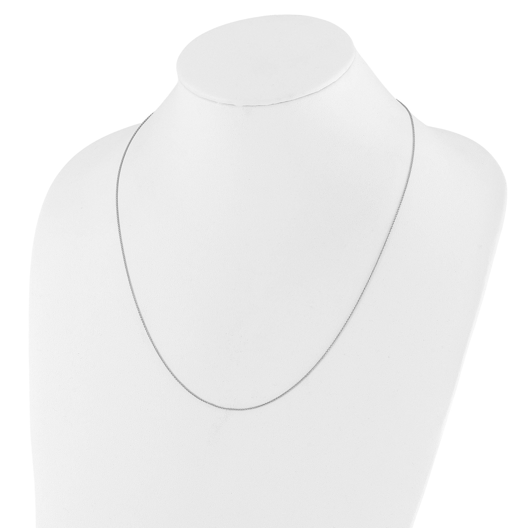 Sterling Silver RH-plated Adjustable .85mm D/C Spiga Chain