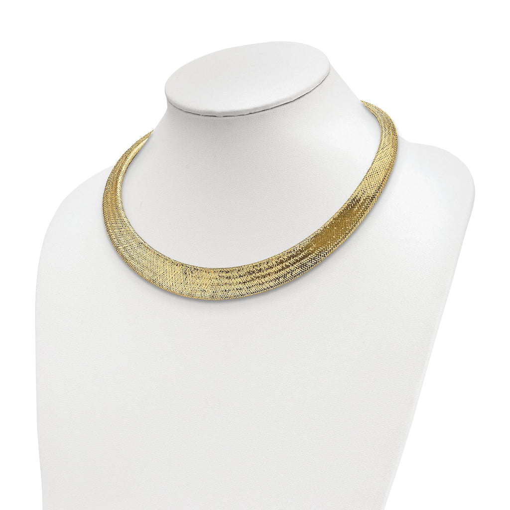 14k Polished/Textured Stretch Necklace