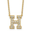 14k 1/2 carat Lab Grown Diamond VS+ F+ Complete Letter H 18 inch Initial Necklace