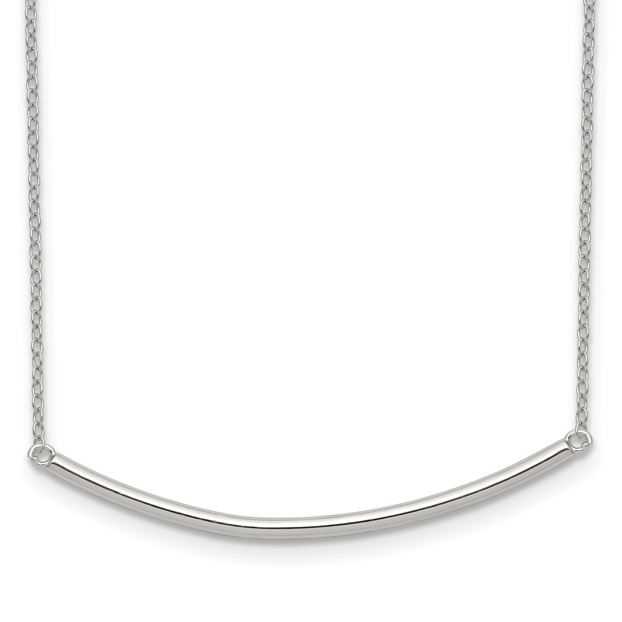 Sterling Silver Rhodium-plated Polished With 1 inch ext. Bar Necklace Main image