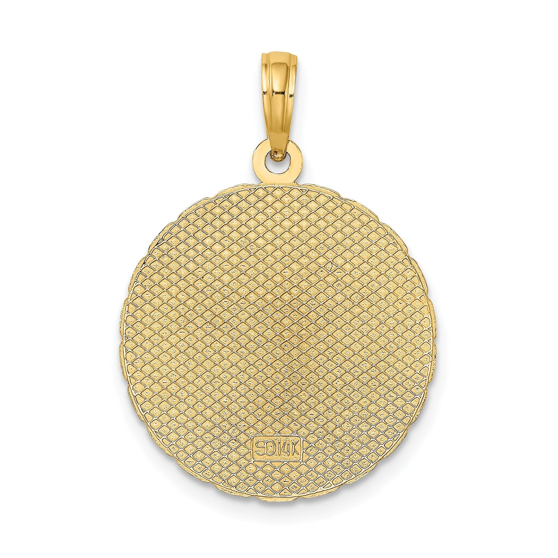 14K JAMAICA and Palm Tree Disk Charm