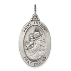 Sterling Silver 925 Saint Anthony Medal Antiqued Charm by Sophia Jewelers