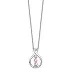 Sophia Jewelers 10K White Gold Rhodium Necklace with Pink and White Topaz