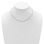 Sterling Silver RH-plt 1.2mm D/C Popcorn 1in+1in Adjustable Chain