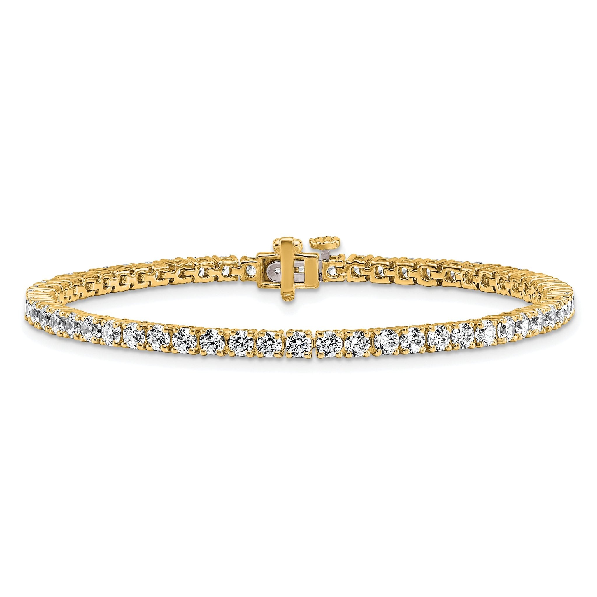 14k 5 carat Lab Grown Diamond VS+ F+ Complete Tennis Bracelet