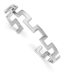Sterling Silver 925 Cuff Bangle with Rhodium Polish Elegant Design