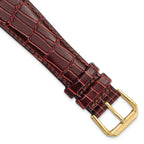 Alligator-Grain Leather Watch Band in Havana Brown, 19mm