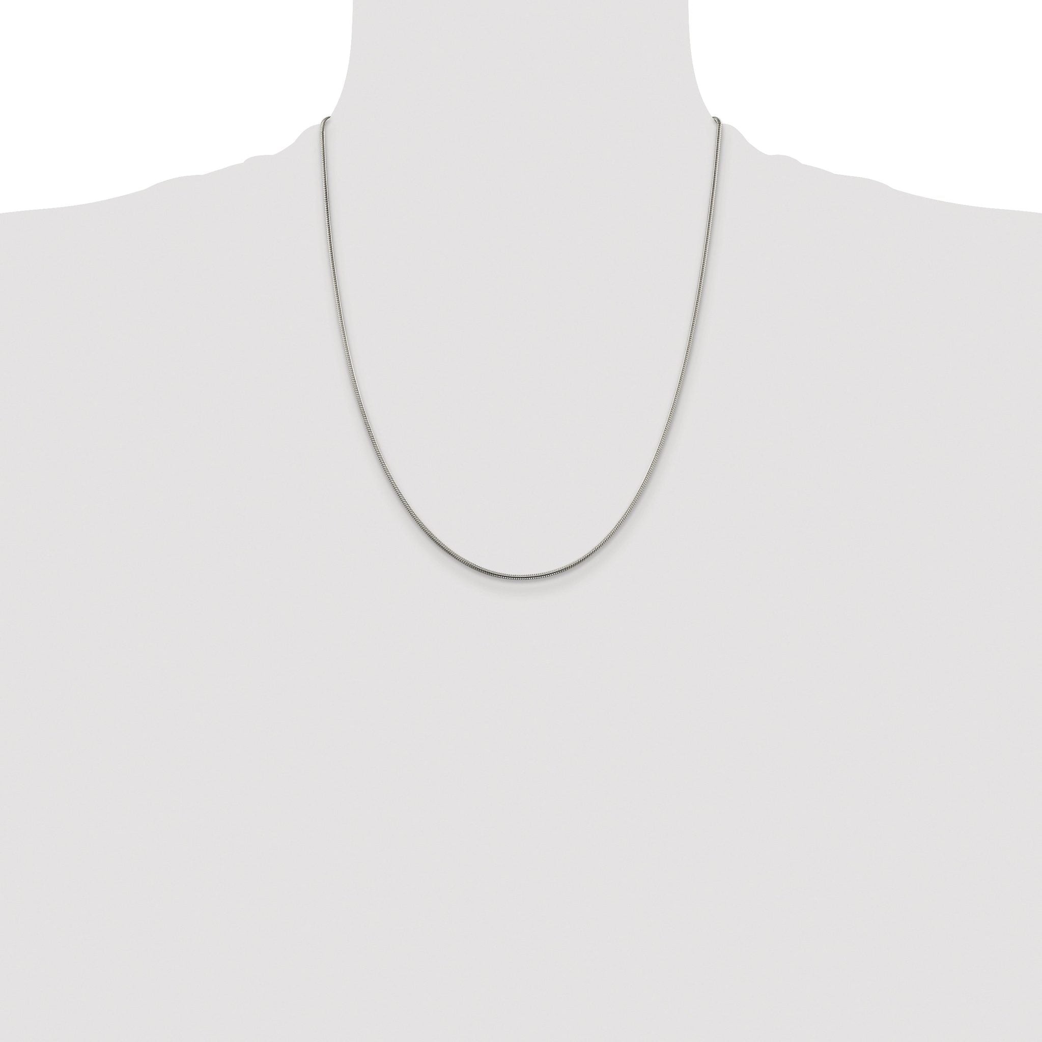 Polished Snake Chain Necklace in Sterling Silver, 1.5mm