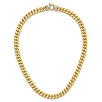 14K Two-tone CZ Polished Fancy Curb Necklace