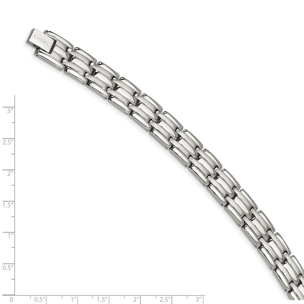 Stainless Steel Brushed and Polished Link Bracelet for Men
