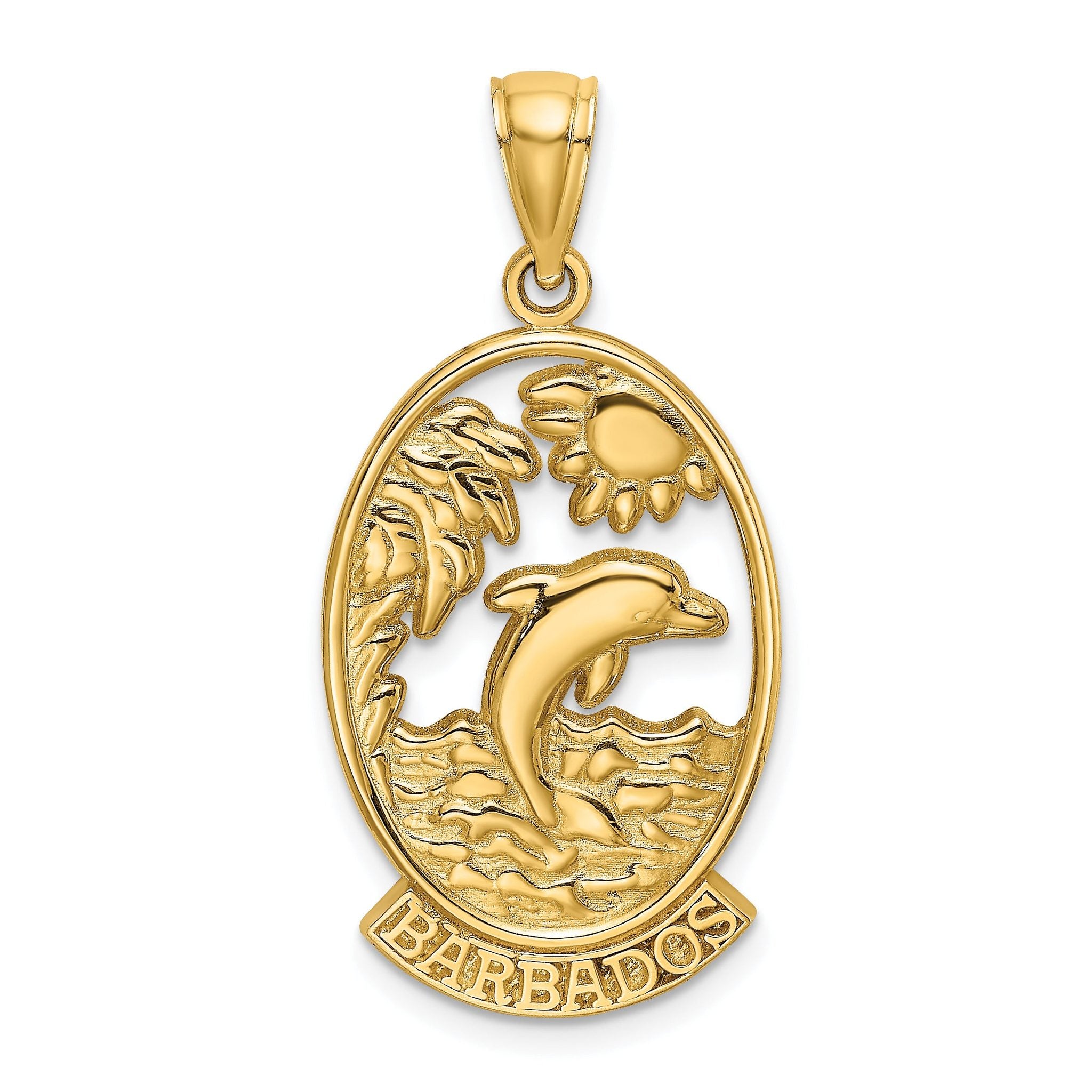 14K BARBADOS w/Dolphin Sunset Scene Charm Main image