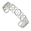 Stainless Steel Polished with Crystals 14.5mm Circles Cuff Bangle Bracelet for Women