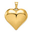 14K Gold Polished 3D Puffed Heart Pendant  Elegant Hollow Design