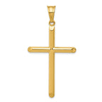 14K Gold Hollow 3D Cross Pendant with Elegant Design  56mm