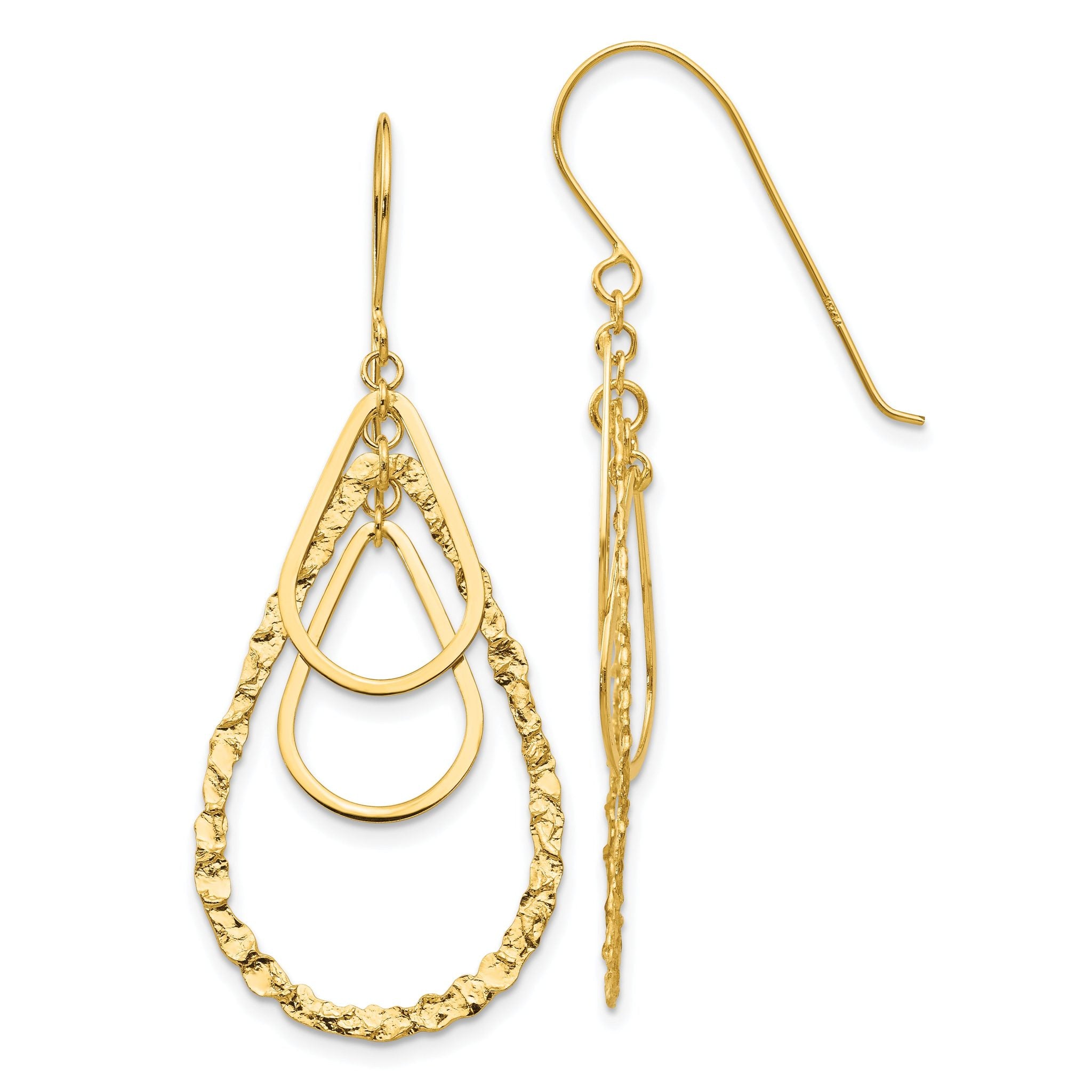 14K Tear Drop Earrings Main image