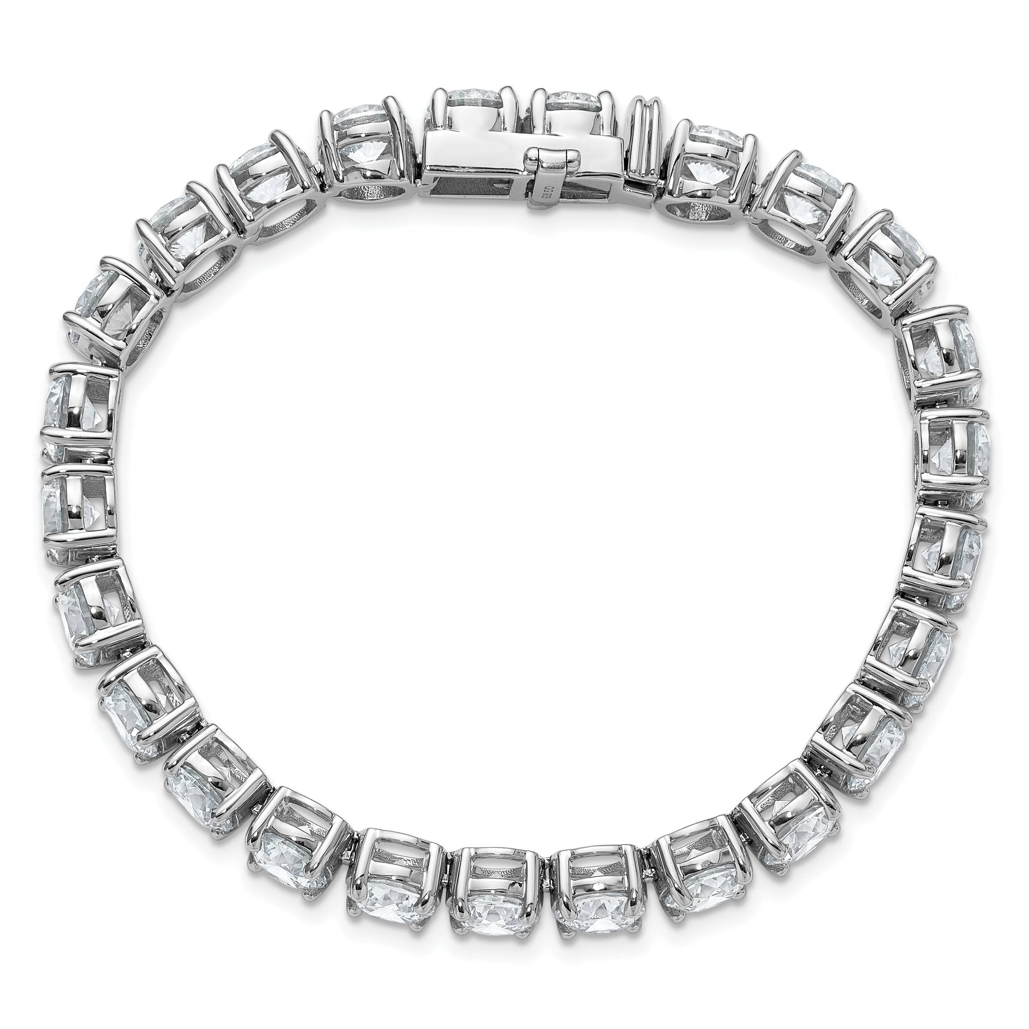 14k White Gold  25 carat Lab Grown Diamond VS+ F+ Complete Tennis Bracelet
