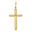 14K Gold Polished Cross Pendant with Flat Back Design