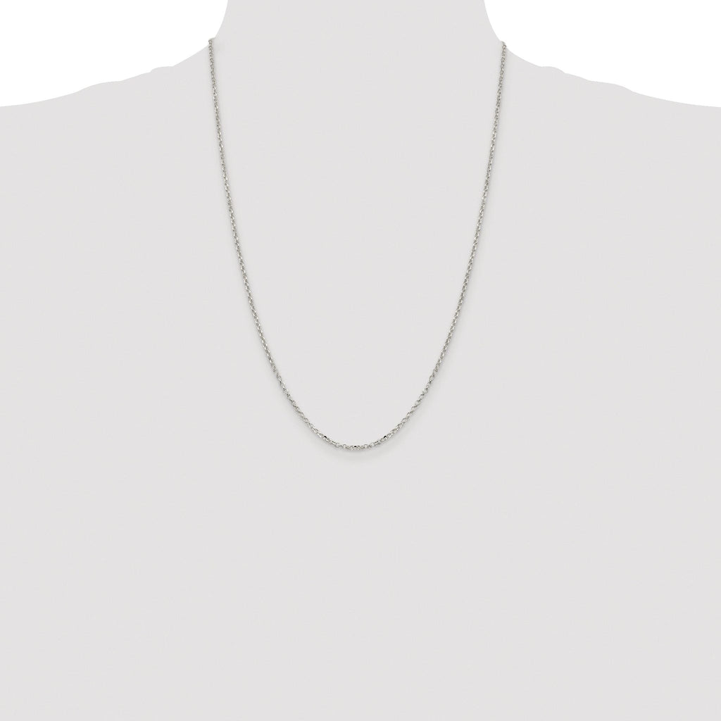 Diamond-Cut Rolo Cable Chain in Sterling Silver