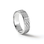 14k White Gold 6mm Lightweight Flat Wedding Band