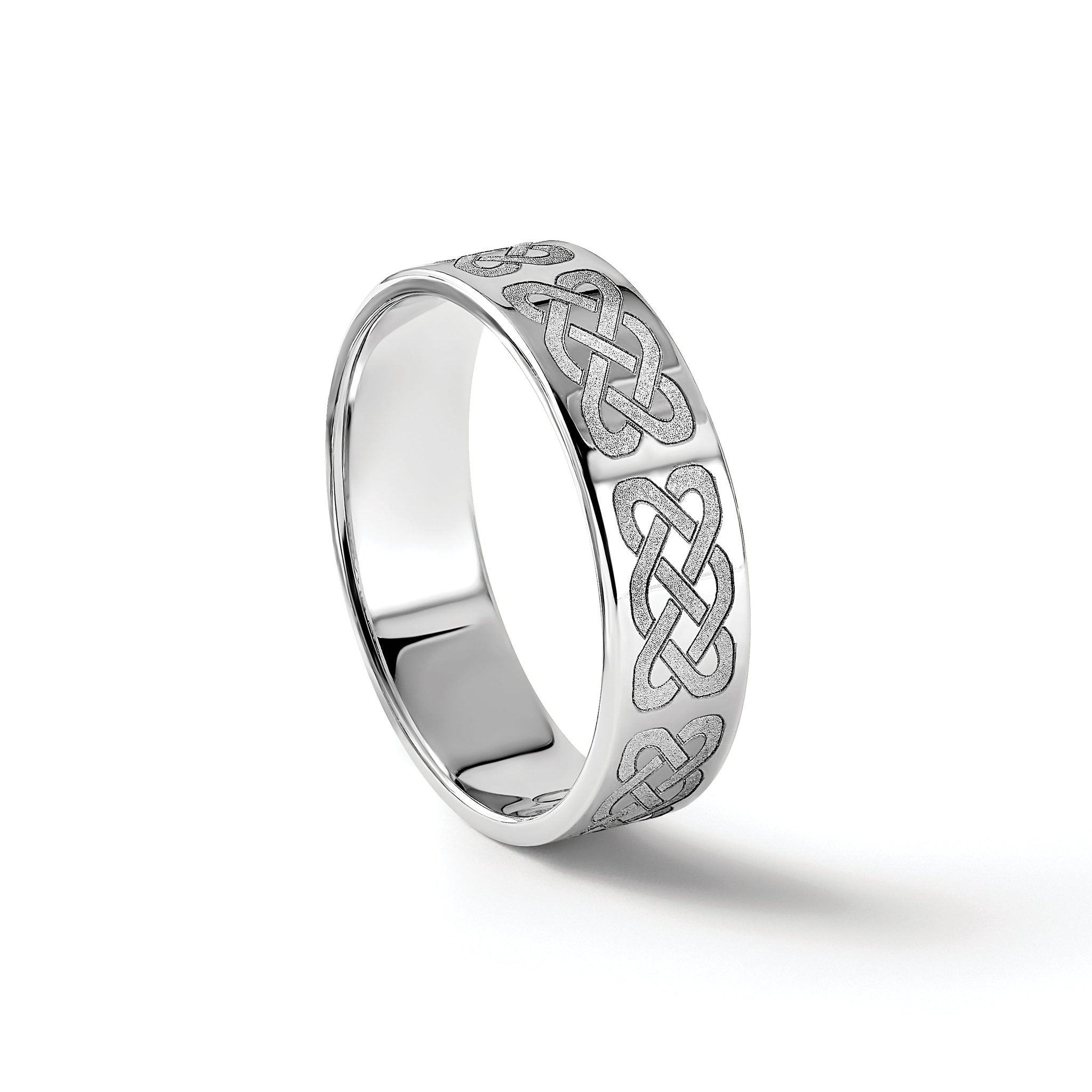 14k White Gold 6mm Lightweight Flat Wedding Band