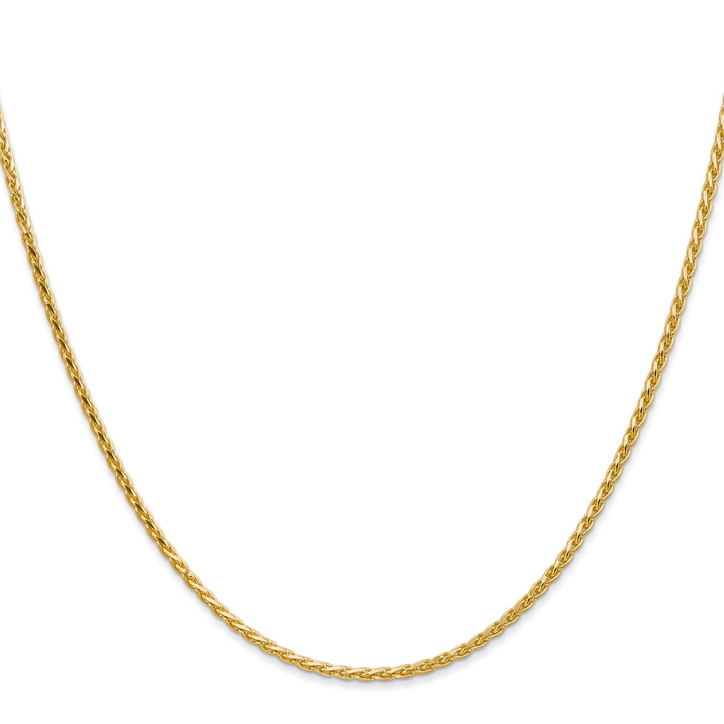 14K 7 inch 1.9mm Diamond-cut Parisian Wheat with Lobster Clasp Bracelet