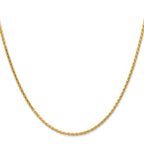 14K 7 inch 1.9mm Diamond-cut Parisian Wheat with Lobster Clasp Bracelet