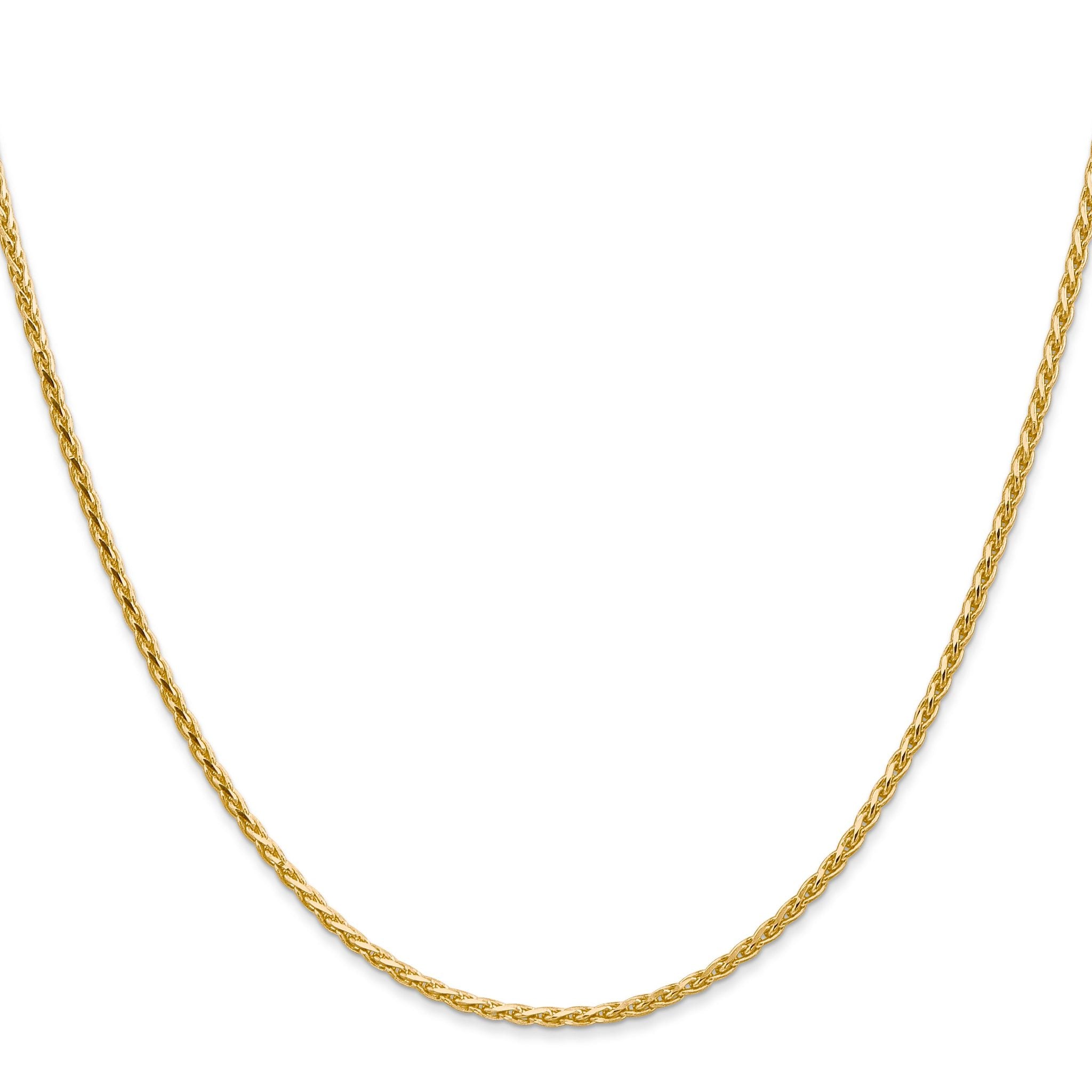 14K 7 inch 1.9mm Diamond-cut Parisian Wheat with Lobster Clasp Bracelet
