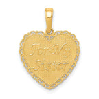 14K Gold Reversible Sister-Friends Forever Pendant Casted Solid Design