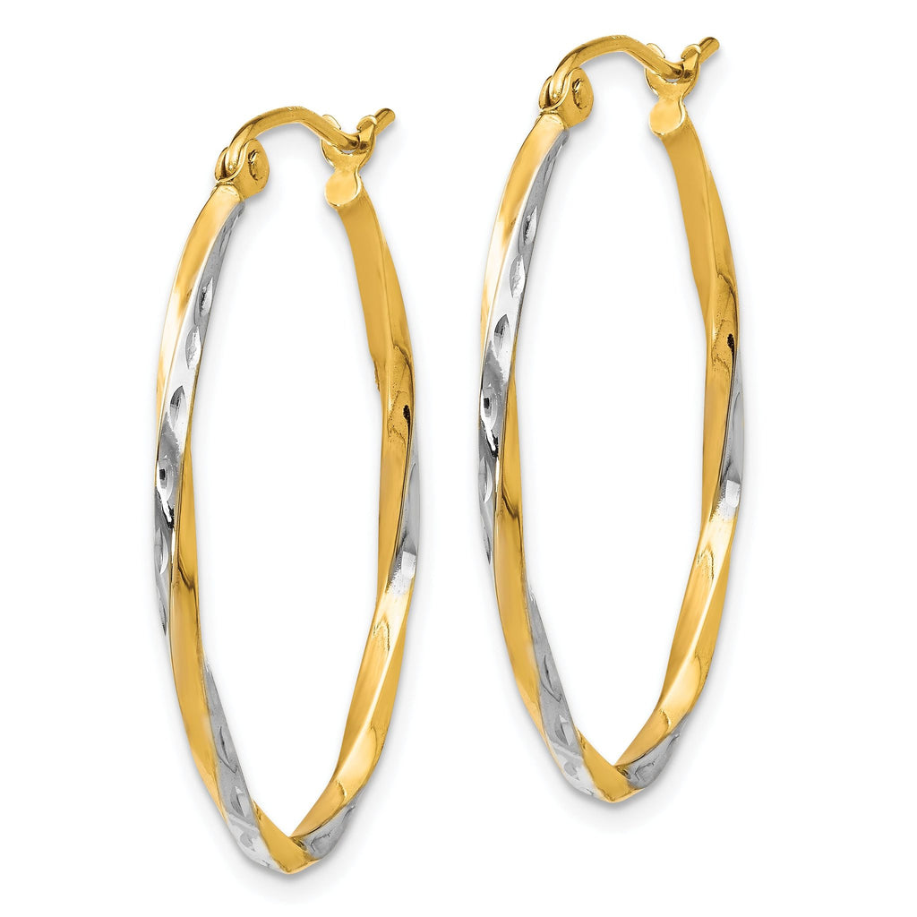 Oval Hinged Hoop Earrings in 10K Yellow Gold