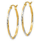Oval Hinged Hoop Earrings in 10K Yellow Gold